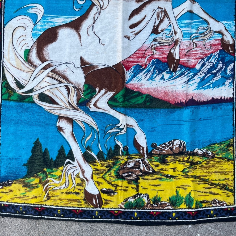 Vintage Colorful Rainbow Unicorn 70’s Tapestry Cloth Retro 420 Friendly - Picture 5 of 11